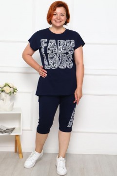 Костюм трикотажный с бриджами в синем цвете Iv-capriz