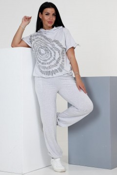 Костюм трикотажный серый с брюками Iv-capriz