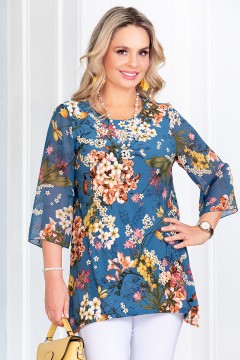 Туника тёмно-бирюзовая с укороченными рукавами Lavira