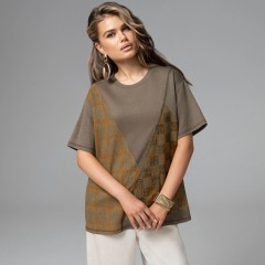 Футболка трикотажная коричневая свободной посадки Charutti(фото3)