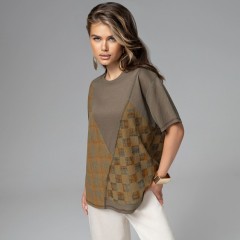 Футболка трикотажная коричневая свободной посадки Charutti(фото5)