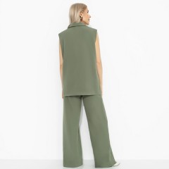 Костюм-двойка брючный в цвете хаки Charutti(фото7)