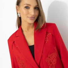 Жакет красный с кружевом на подкладе Charutti(фото4)