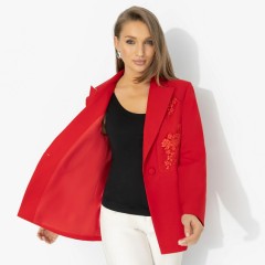 Жакет красный с кружевом на подкладе Charutti(фото6)