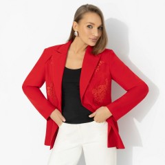 Жакет красный с кружевом на подкладе Charutti(фото3)