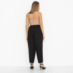 Брюки чёрные свободные с защипами Charutti(фото6)