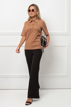Блуза трикотажная в цвете кэмел Вербена №7 Valentina(фото4)
