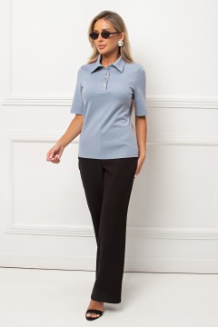 Блуза трикотажная в серо-голубом цвете Вербена №6 Valentina(фото2)