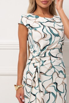 Платье длинное комбинированное с поясом Николина №1 Valentina(фото3)