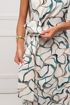 Платье длинное комбинированное с поясом Николина №1 Valentina(фото7)