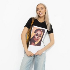 Футболка чёрная с объёмным декором Charutti(фото3)