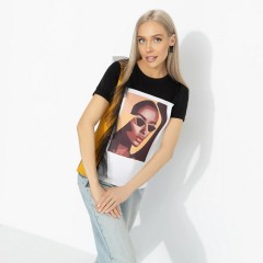 Футболка чёрная с объёмным декором Charutti(фото2)