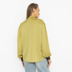 Рубашка атласная жёлтая в горошек Charutti(фото5)