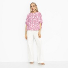 Блуза розовая с дизайнерскими рукавами Charutti(фото2)