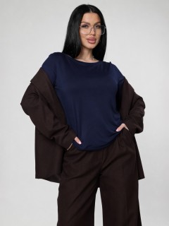 Лонгслив трикотажный тёмно-синий Iv-capriz(фото3)