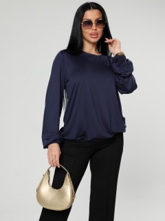 Блузка трикотажная тёмно-синяя Iv-capriz(фото3)