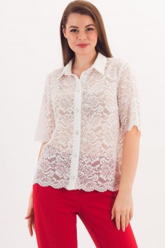 Рубашка белая кружевная Braslava