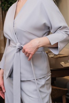 Жакет укороченный светло-серый Braslava(фото4)