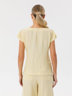 Блузка со спущенным плечом в цвете лайм Priz(фото5)