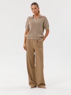 Блузка поло вязаная бежевая Priz(фото2)