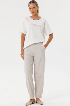 Брюки укороченные в цвете сафари Priz