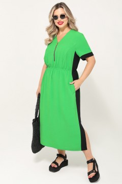 Платье макси ярко-зелёное с карманами Dora