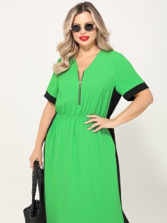 Платье макси ярко-зелёное с карманами Dora(фото3)