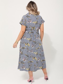 Платье длинное серое на запах Dora(фото9)