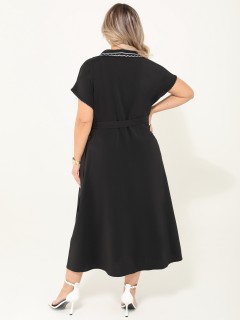 Платье длинное чёрное на запах Dora(фото8)