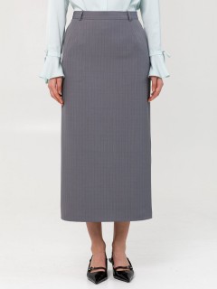 Юбка тёмно-серая в полоску с карманами Priz(фото3)