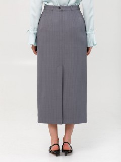 Юбка тёмно-серая в полоску с карманами Priz(фото5)