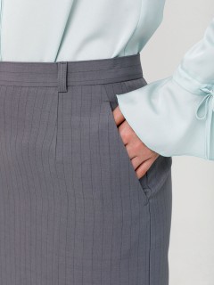 Юбка тёмно-серая в полоску с карманами Priz(фото4)