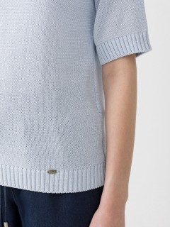 Блуза женская вязаная серебристо-голубого цвета Priz(фото6)