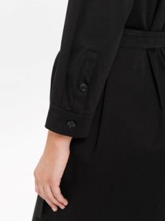 Платье-рубашка чёрное с поясом Priz(фото6)