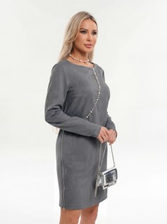 Платье вельветовое серого цвета Jetty(фото7)
