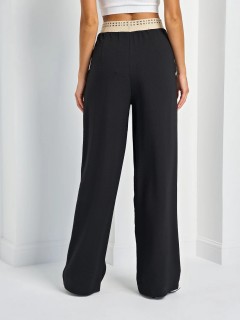 Брюки широкие чёрные с карманами Jetty(фото8)