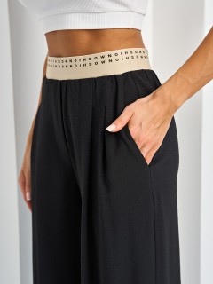 Брюки широкие чёрные с карманами Jetty(фото5)