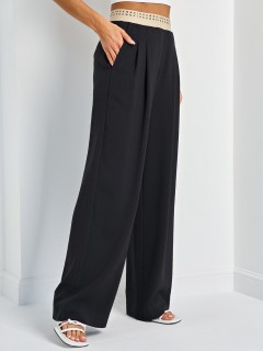 Брюки широкие чёрные с карманами Jetty(фото7)