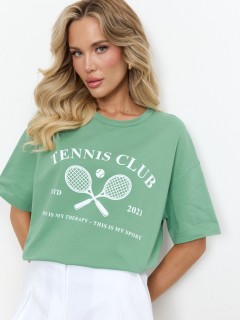 Футболка трикотажная оливкового цвета с печатным принтом Jetty(фото3)