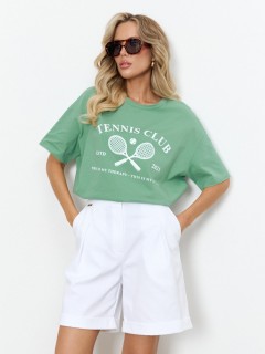 Футболка трикотажная оливкового цвета с печатным принтом Jetty(фото6)