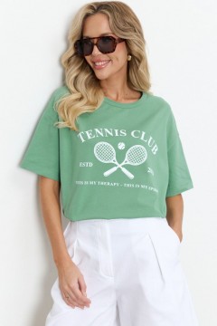 Футболка трикотажная оливкового цвета с печатным принтом Jetty