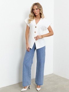 Жакет молочного цвета с коротким рукавом Jetty(фото2)