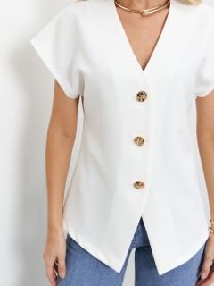 Жакет молочного цвета с коротким рукавом Jetty(фото5)