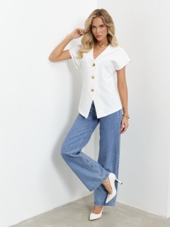 Жакет молочного цвета с коротким рукавом Jetty(фото6)