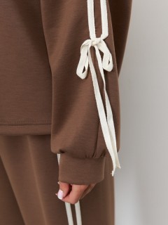 Джемпер трикотажный шоколадного цвета Jetty(фото4)