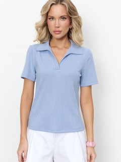 Джемпер-поло трикотажный серо-голубого цвета Jetty(фото3)