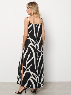 Сарафан длинный чёрный с разрезами Jetty(фото7)