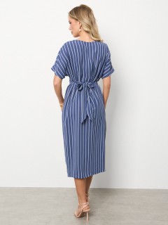 Платье синее в полоску с цельнокроеным поясом Jetty(фото11)