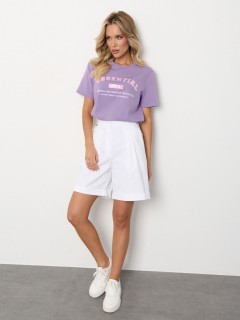 Футболка трикотажная сиреневая с принтом Jetty(фото2)