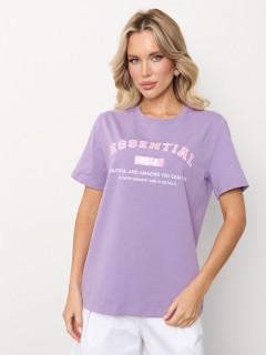 Футболка трикотажная сиреневая с принтом Jetty(фото3)